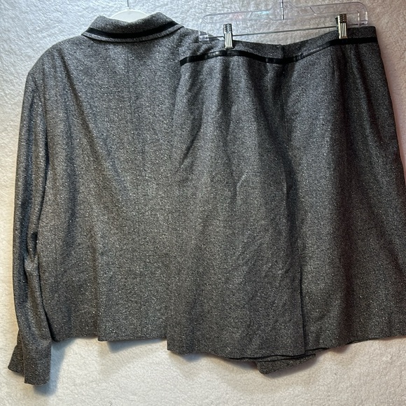 Vintage Rare Pendleton Lambswool Silk Blend Leather Trim Blazer Tall 16 Skirt 14 - Picture 2 of 8